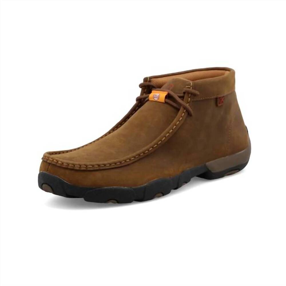 NEW TWISTED X men's work chukka driving moc shoes in distressed saddle